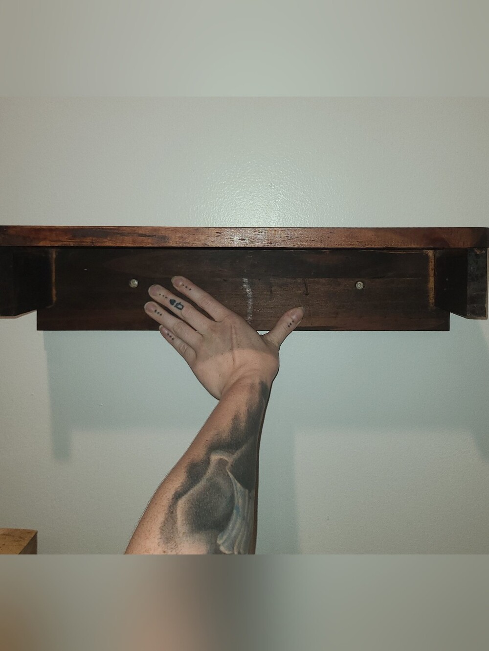 Wooden Charging Shelf Cedar Red Mahogany Stained